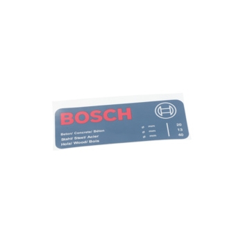 Bosch Tabliczka Informacyjna Numer katalogowy 2601117095