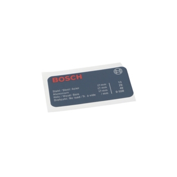 Bosch Tabliczka Informacyjna Numer katalogowy 2610993062